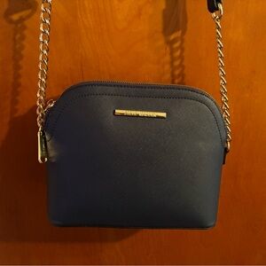 Steve Madden Dark Blue Crossbody Bag with Gold Chain